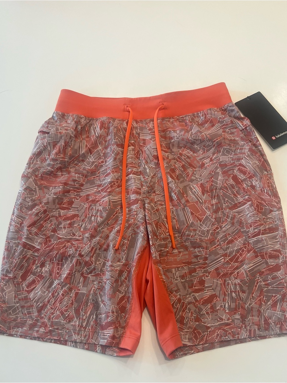 lululemon athletica Men’s Coral/Orange Abstract Athletic Shorts